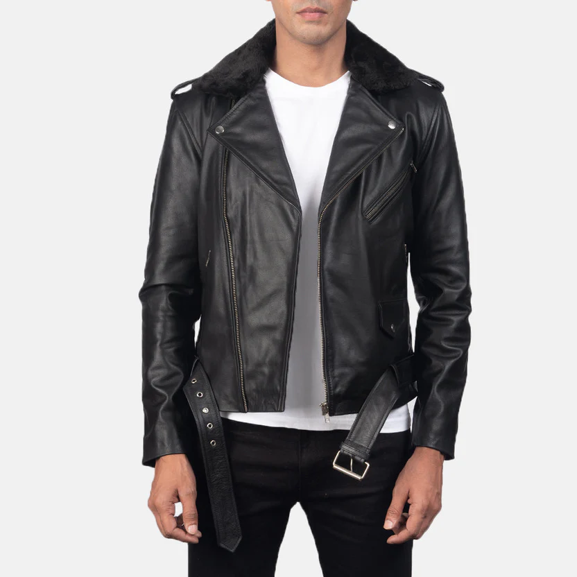 Furton Leather Biker Jacket - Image 11
