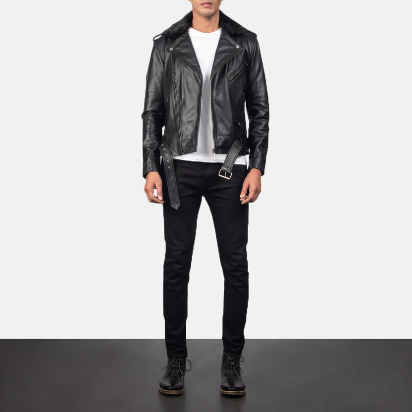 Furton Leather Biker Jacket - Image 10