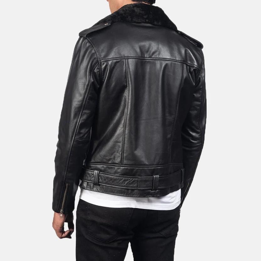 Furton Leather Biker Jacket - Image 8