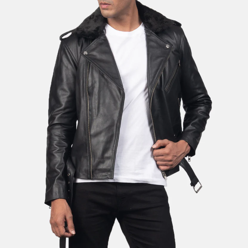 Furton Leather Biker Jacket - Image 7