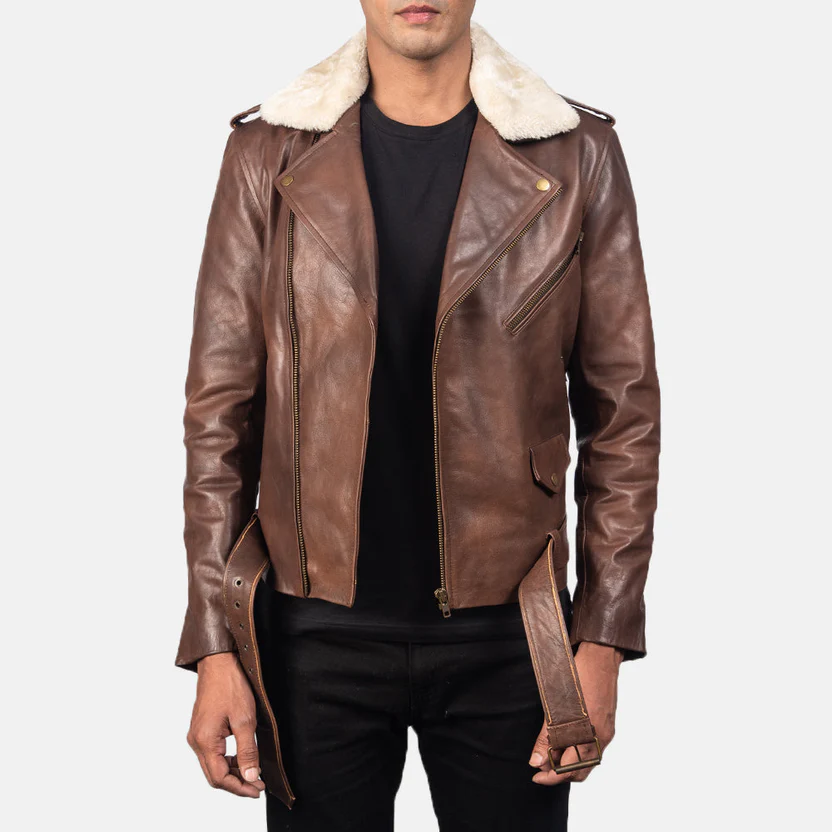 Furton Leather Biker Jacket - Image 16