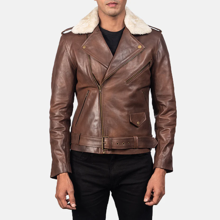 Furton Leather Biker Jacket - Image 13
