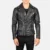men biker leather jacket in black made from real sheepskin leather with zipper design