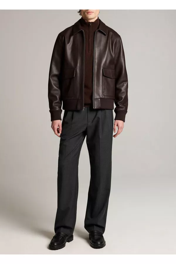 Drevano™ Leather Bomber Jacket - Image 4