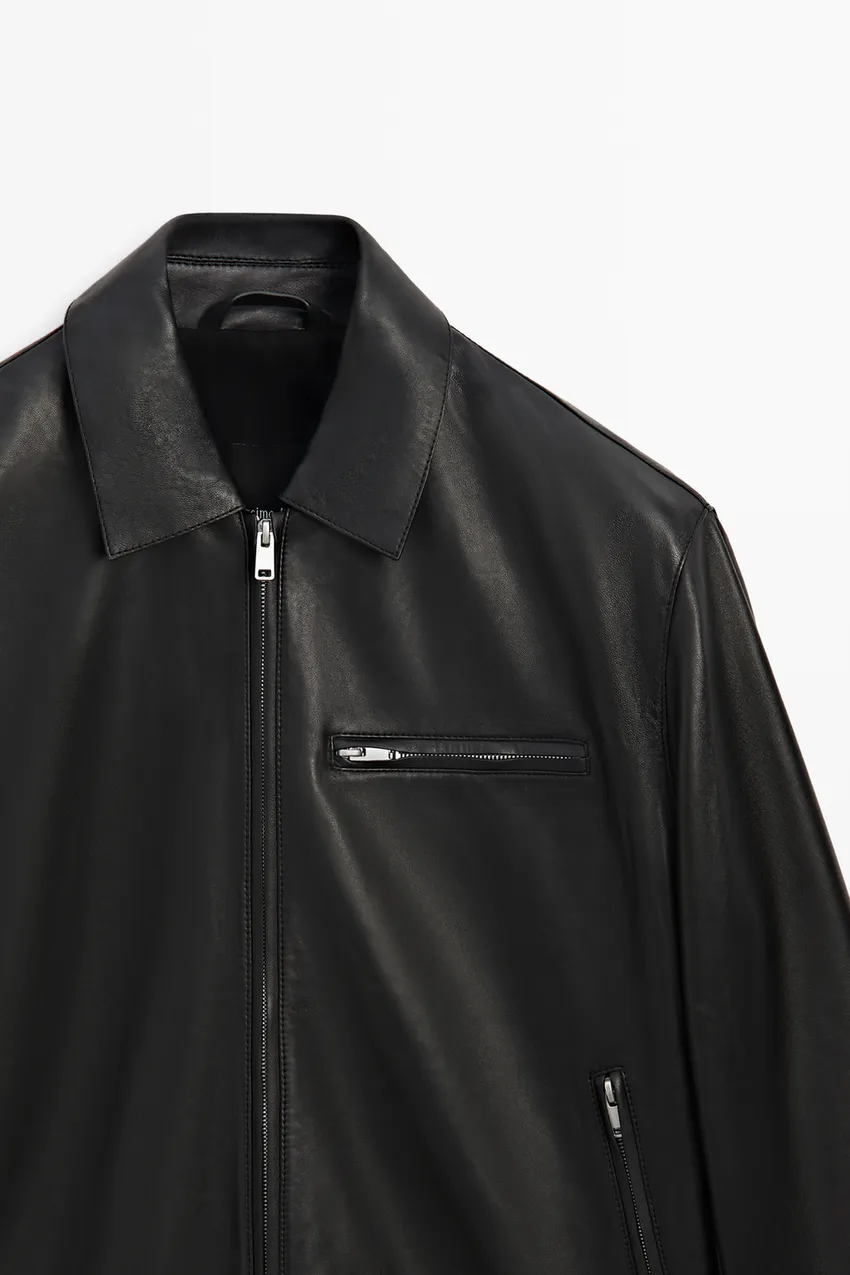 Nappa Leather jacket with pocket detail - Image 7