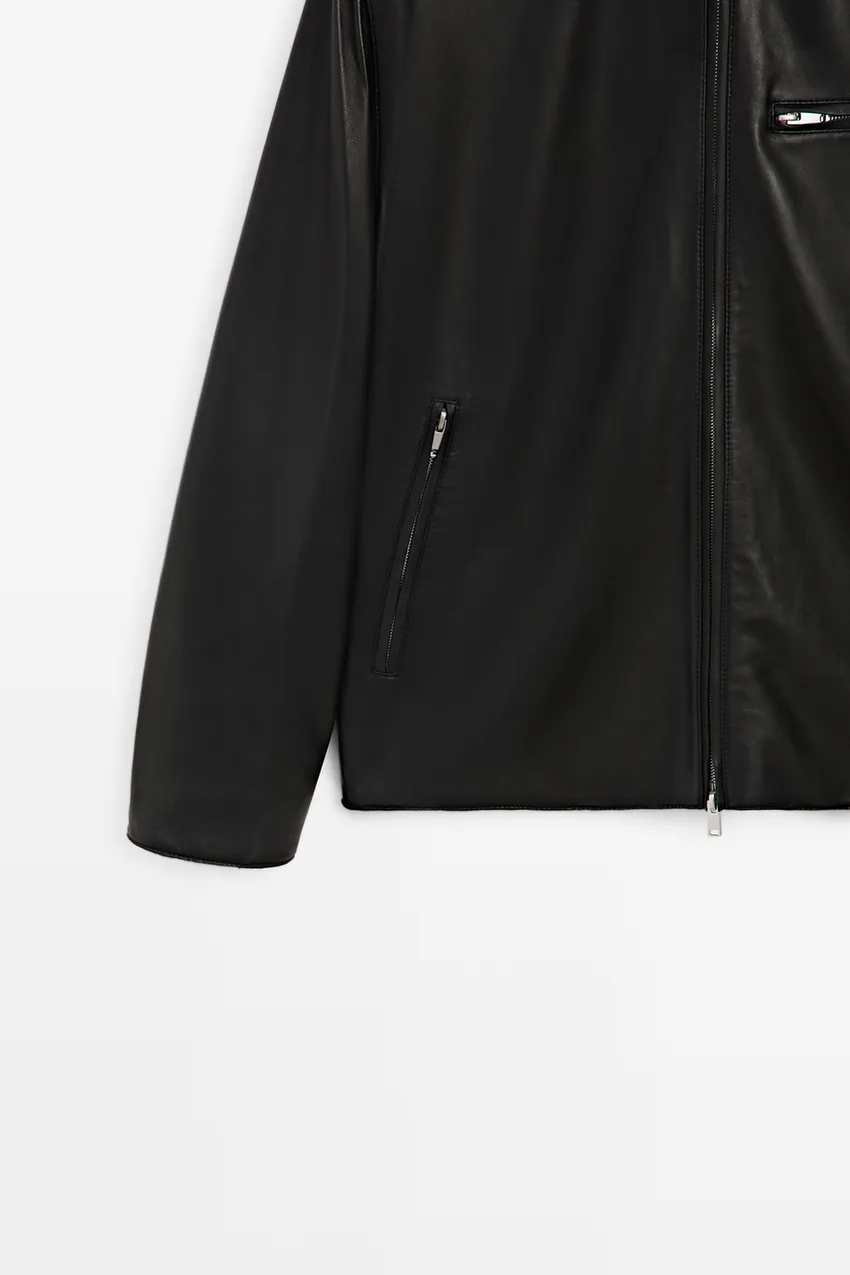 Nappa Leather jacket with pocket detail - Image 9