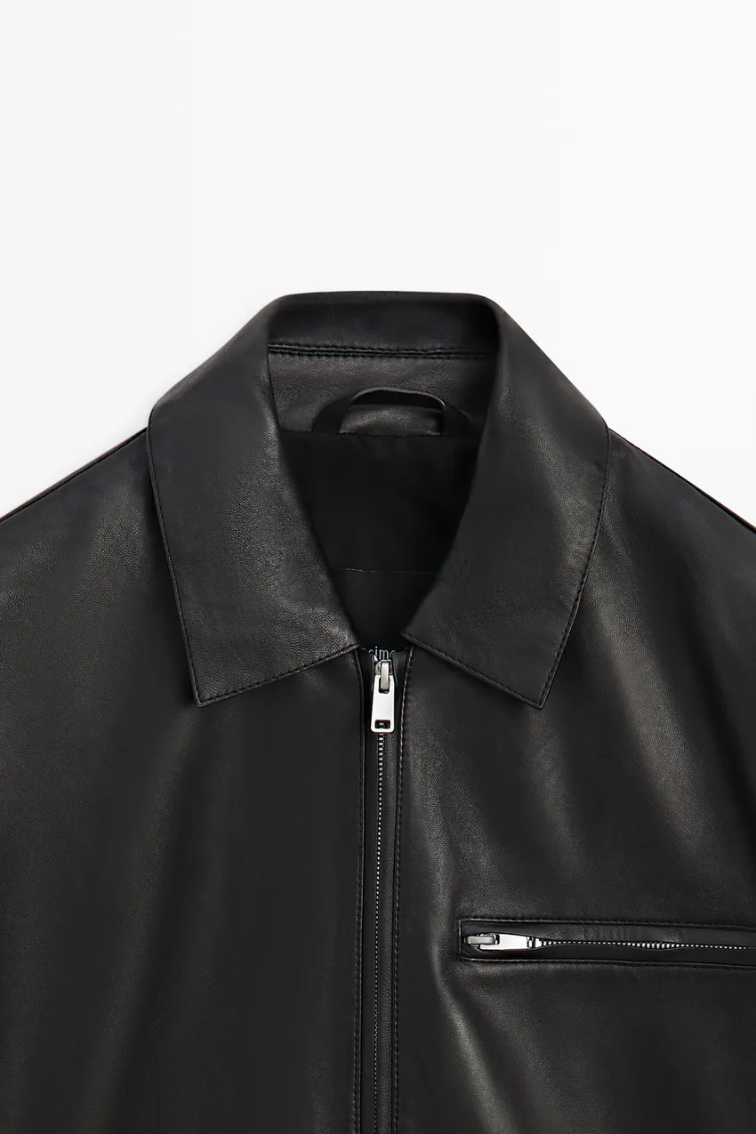 Nappa Leather jacket with pocket detail - Image 8