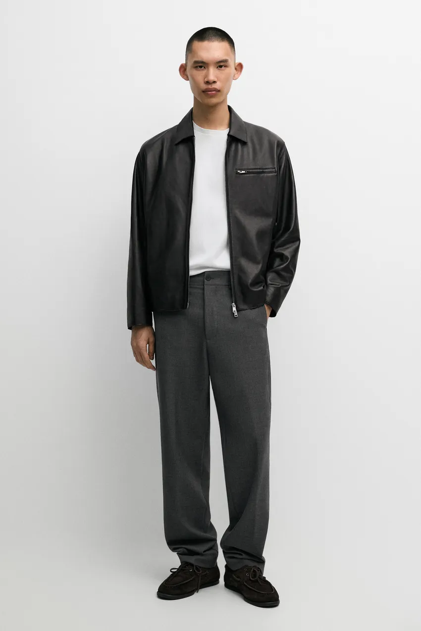 Nappa Leather jacket with pocket detail - Image 2