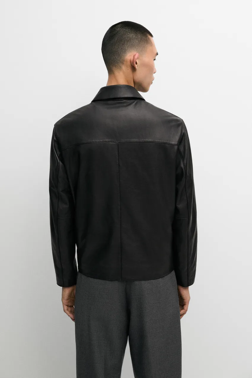 Nappa Leather jacket with pocket detail - Image 4