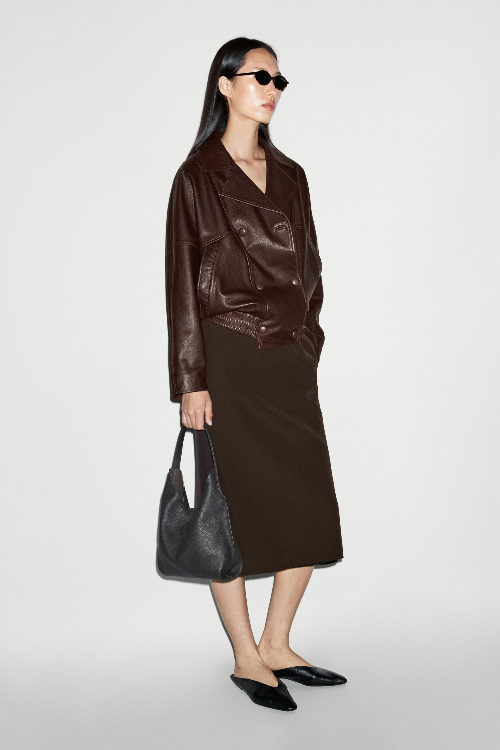 Leather Bomber Jacket For Women | Double Breasted - Image 3
