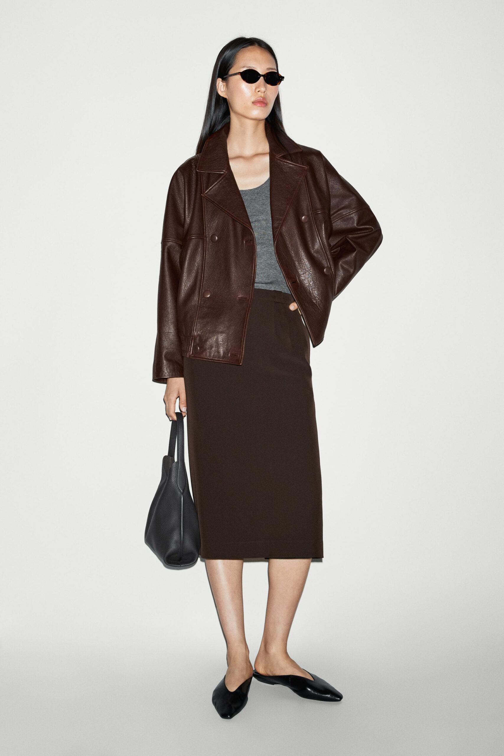 Leather Bomber Jacket For Women | Double Breasted - Image 4