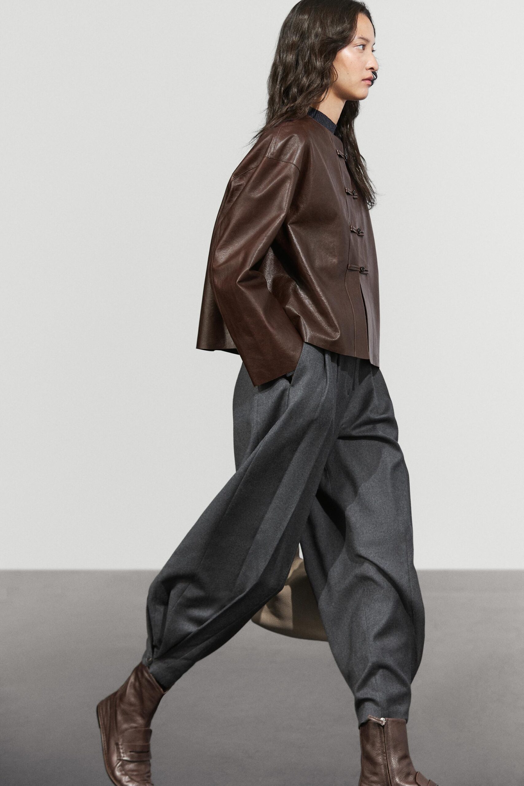 Sheepskin Nappa Toggle Leather Jacket - Image 2