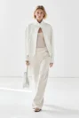 Nappa Leather Bomber Jacket | White Bomber Jacket