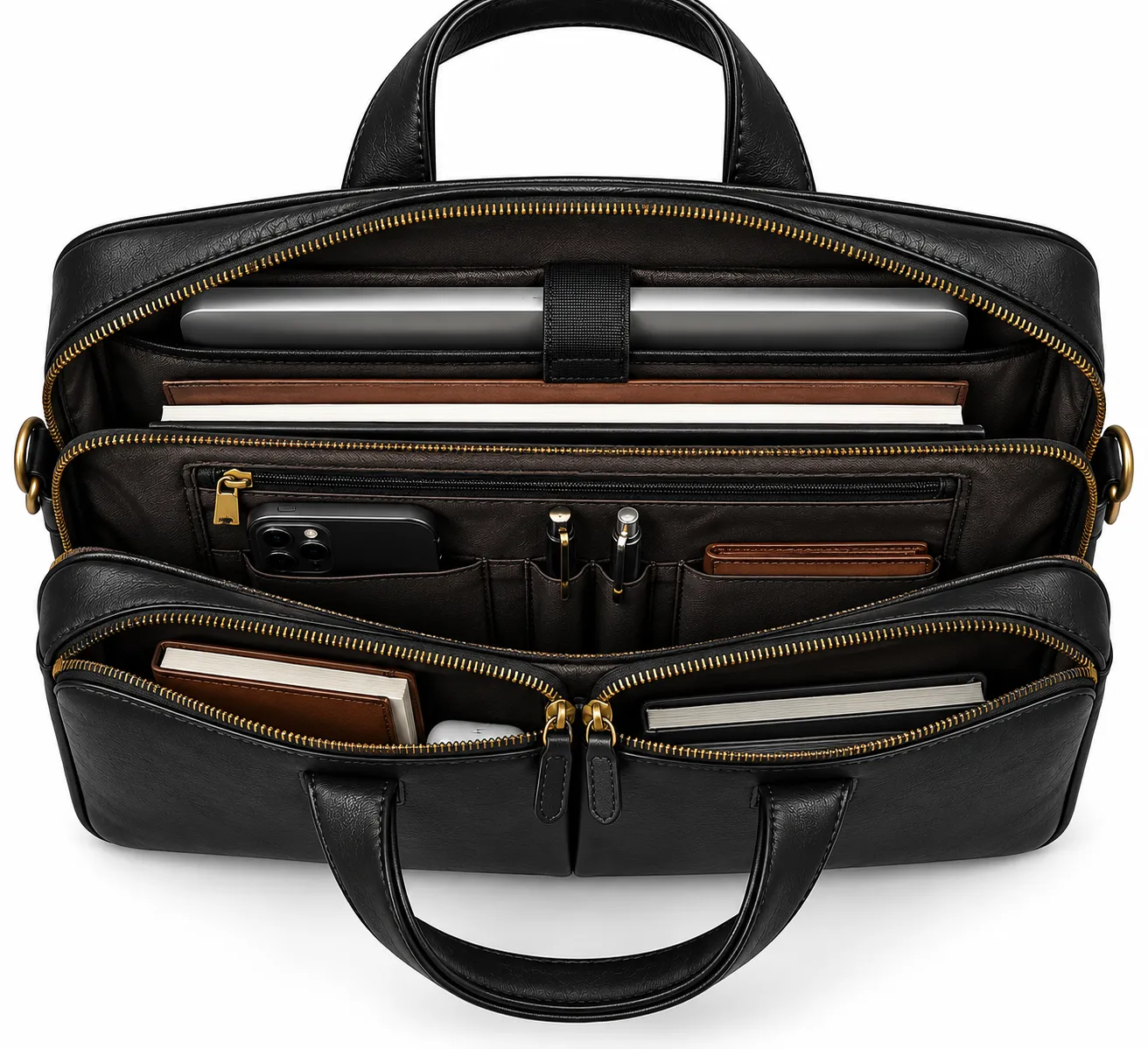 Veyron Buffalo Leather Briefcase - Image 4