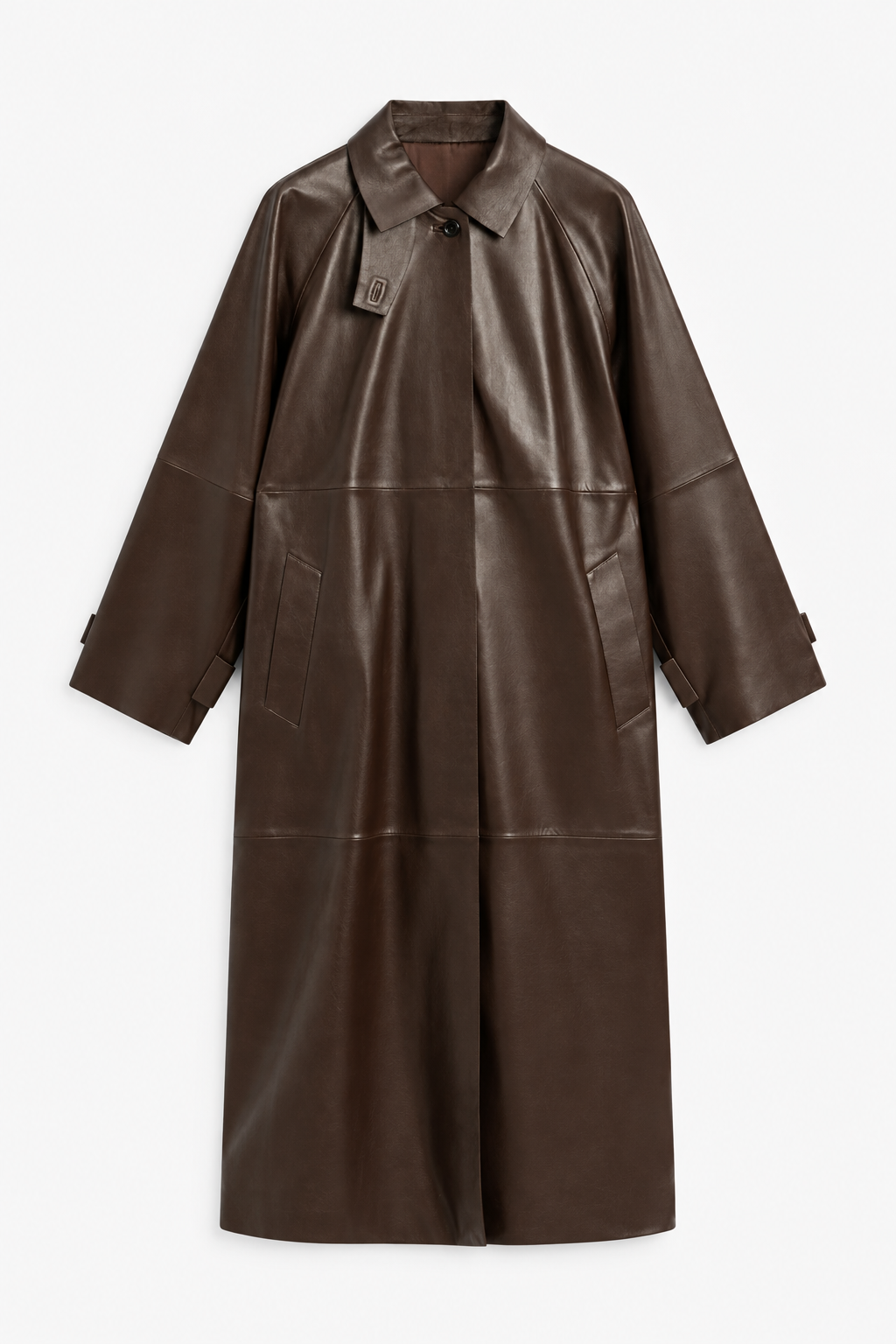 Long sheepskin trench coat - Image 5