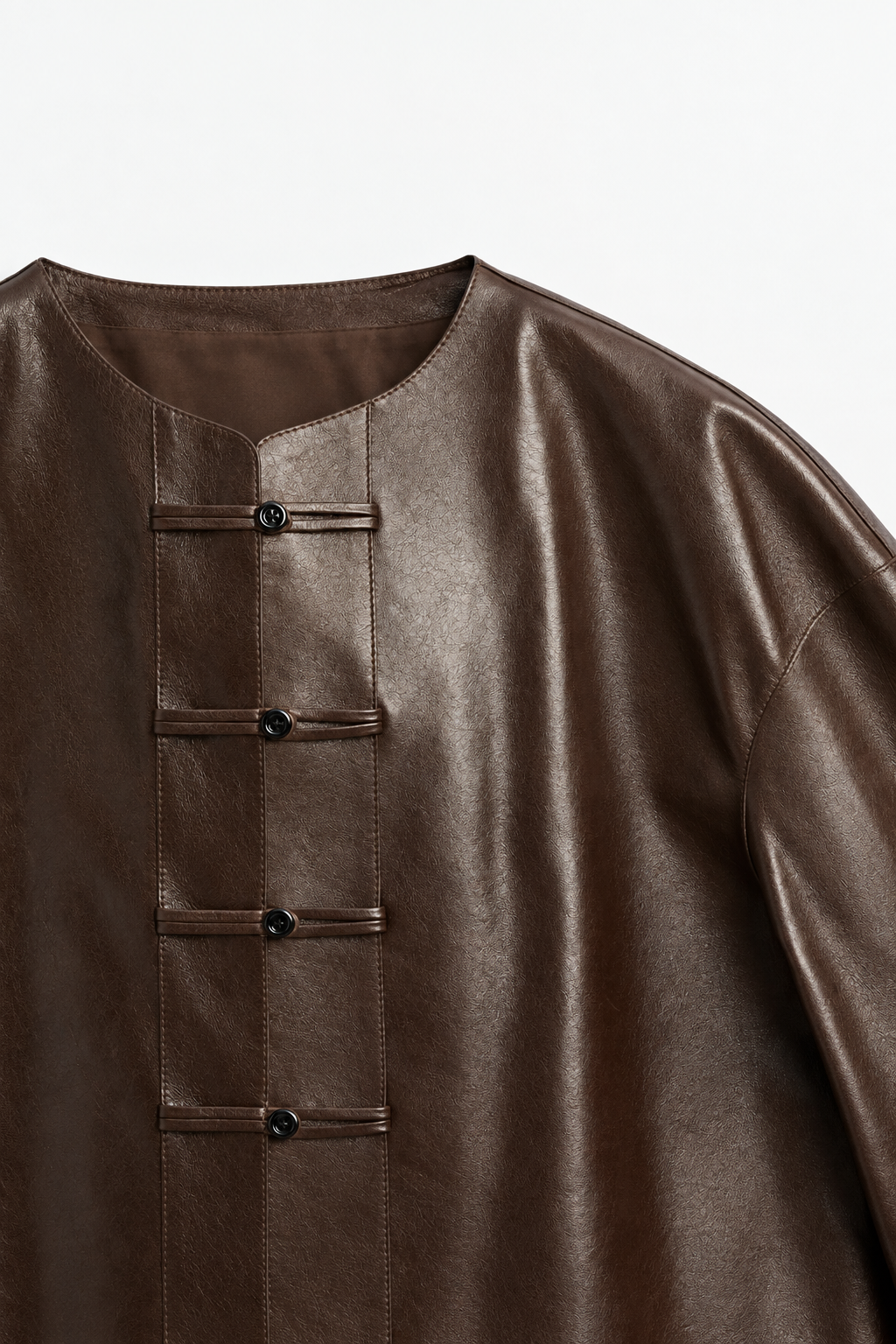 Sheepskin Nappa Toggle Leather Jacket - Image 5