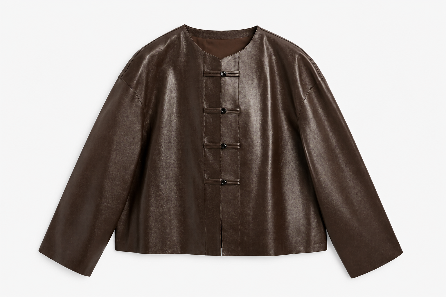 Sheepskin Nappa Toggle Leather Jacket - Image 7